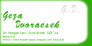 geza dvoracsek business card